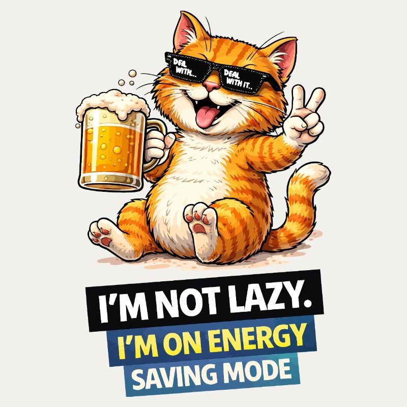Energy Saving Cat Not Lazy
