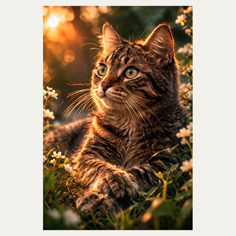 Cat at sunset