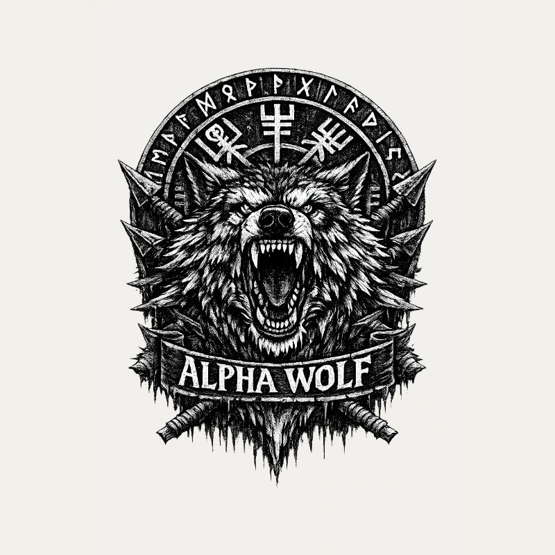 Alpha Wolf Runenwappen