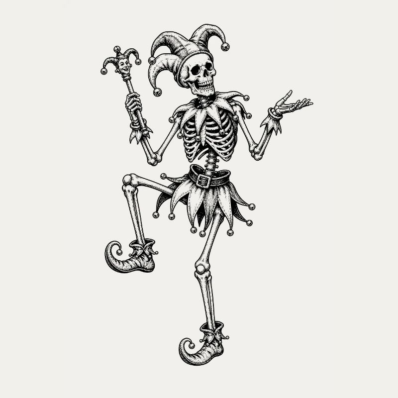Skeleton Jester Halloween Motif