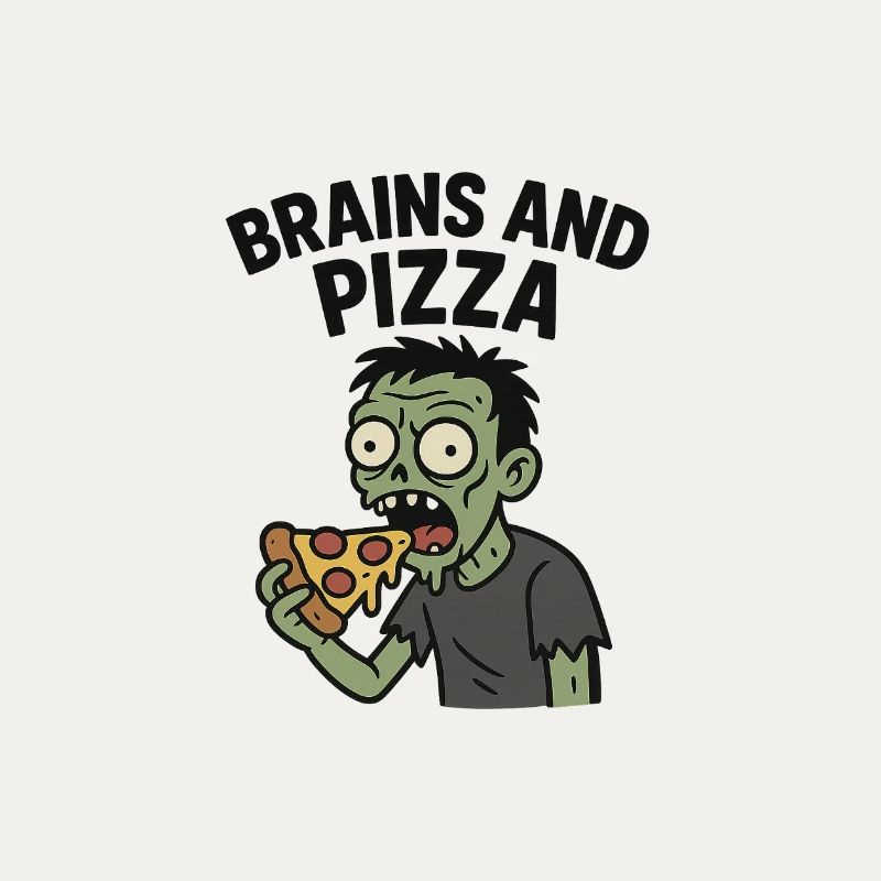 Zombie with pizza hunger