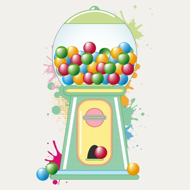 nostalgic retro chewing gum vending machine graffiti style