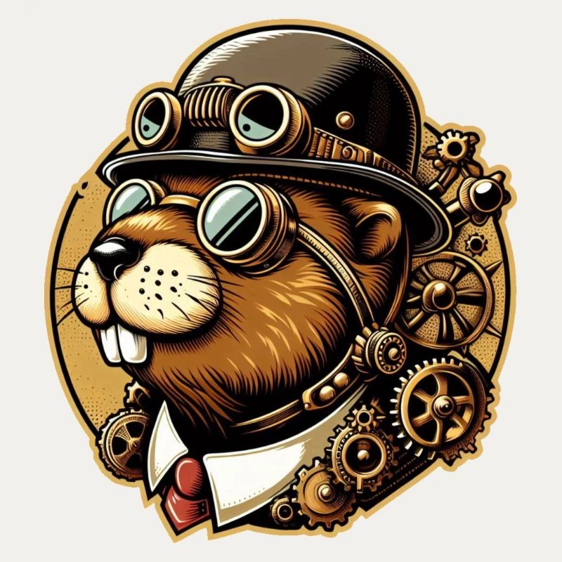 Beaver Steampunk Retro