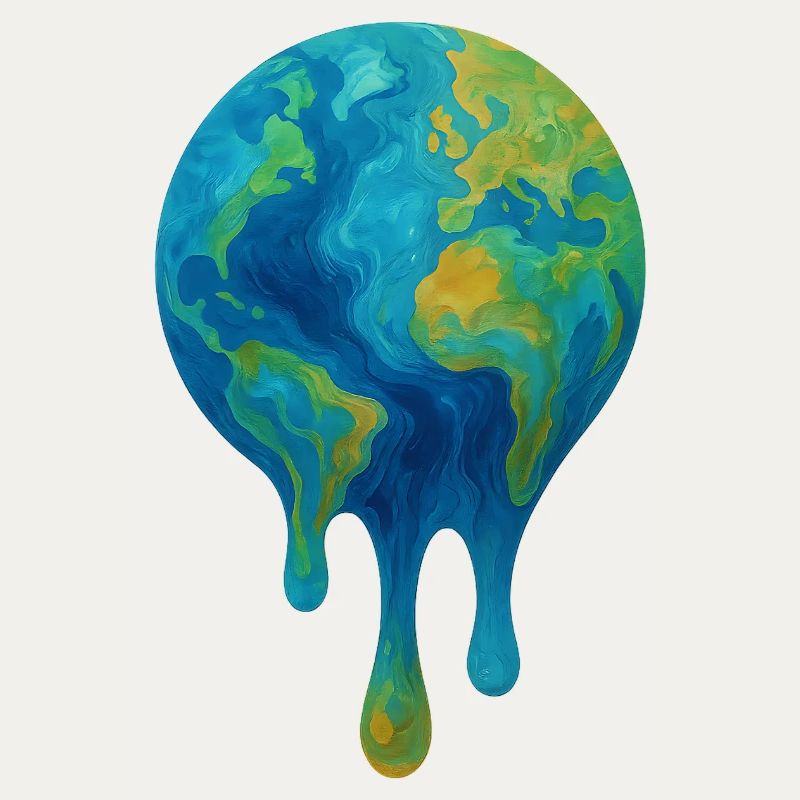 Melting Globe – Abstract Climate Art