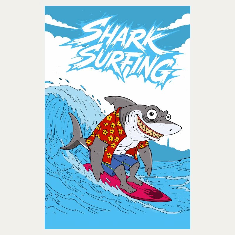 Shark surfing