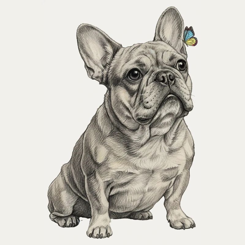 Bouledogue avec accent papillon