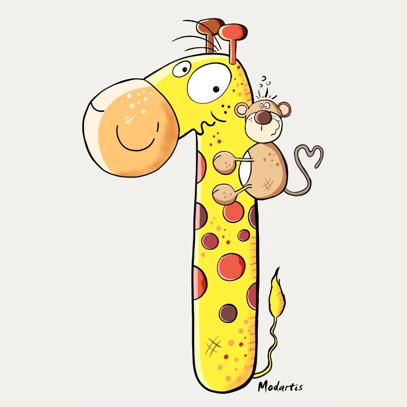 Affe auf Giraffe