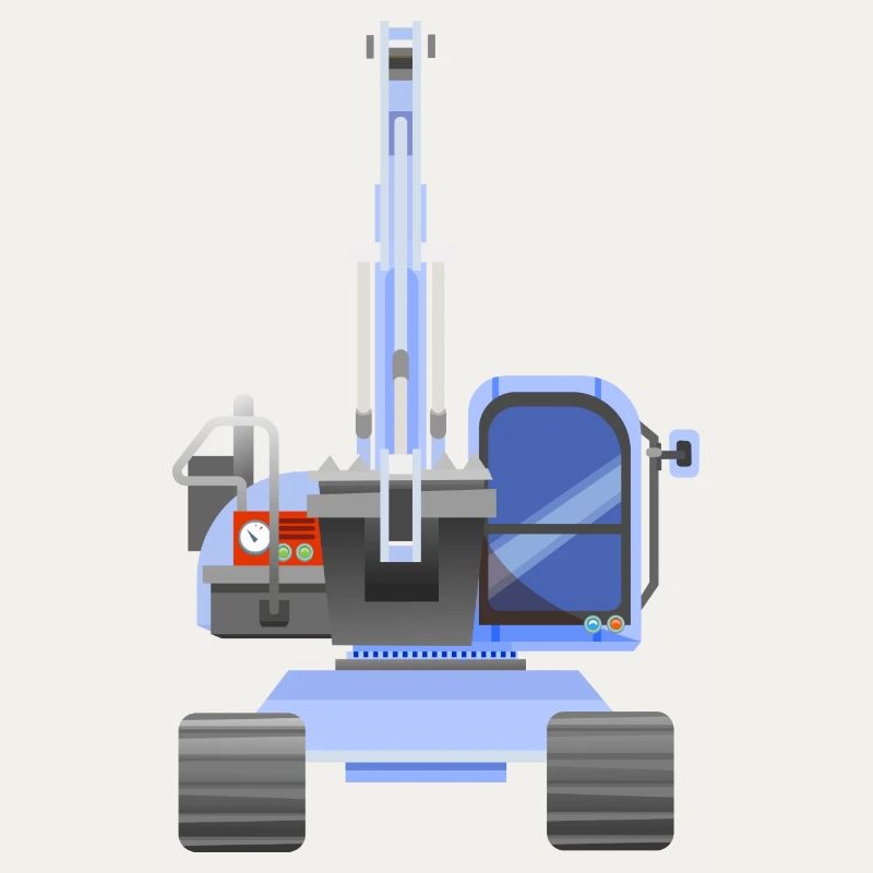 Blue excavator