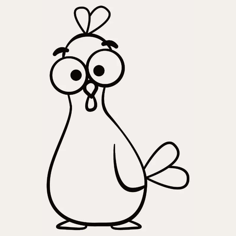 Illustration de poulet de dessin animé Odd