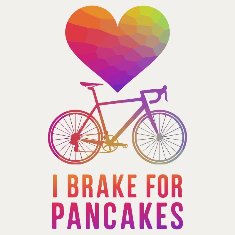 Coeur et vélo avec conception de texte de crêpe