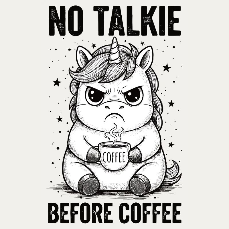 Pas de conversation devant une licorne amoureuse du café