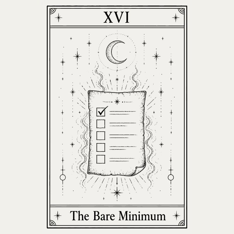 Le strict minimum | Carte de tarot