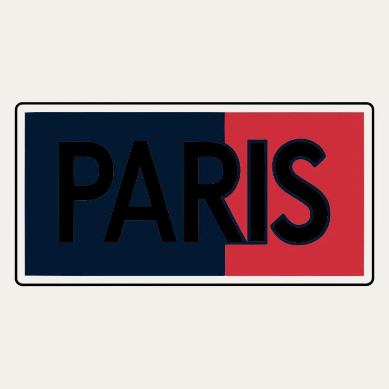 Paris Drapeau Split Typographie