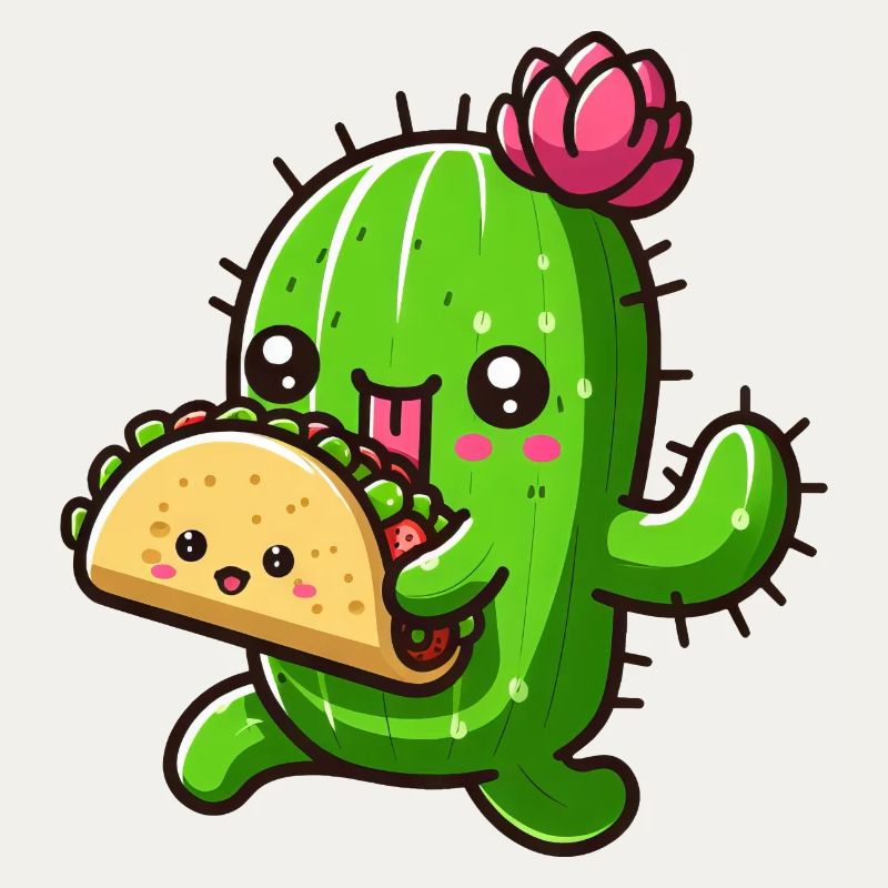 Süßer Kaktus Taco Comic Design