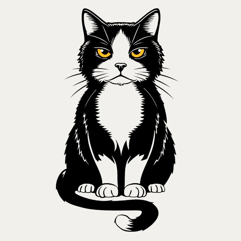 Image d’un chat noir assis