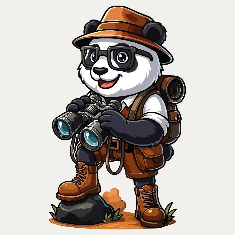 Drôle d’aventure de camping de randonnée Panda Explorer