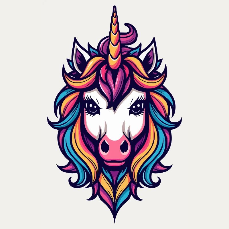 Regenbogen Einhorn Kopf