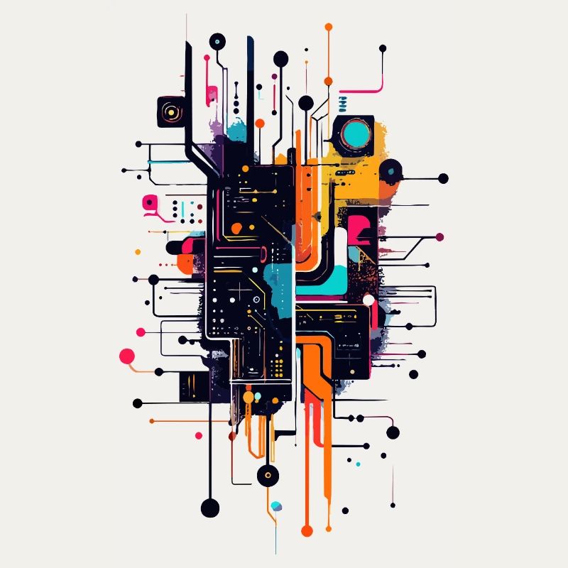 Colorful Circuitprint PCB PCB Motif