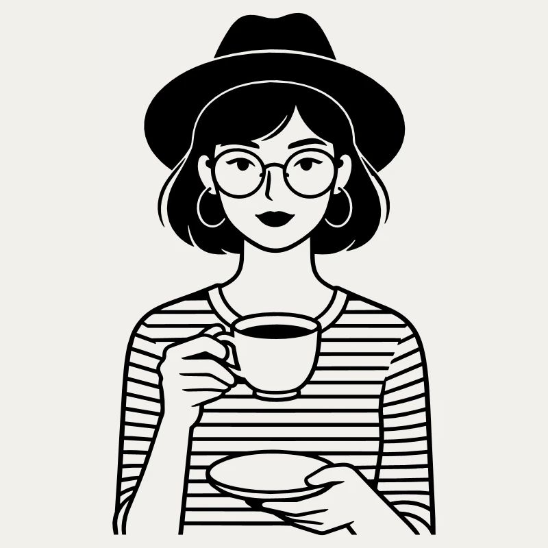 Kaffee-Hip-Mädchen