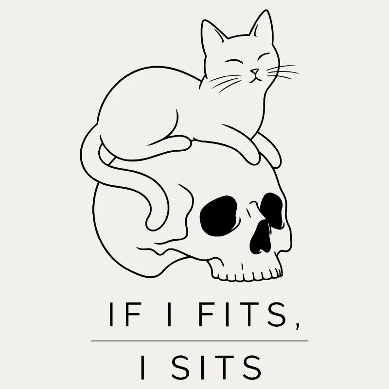 Chat dans un crâne : design de tatouage à l’ancienne