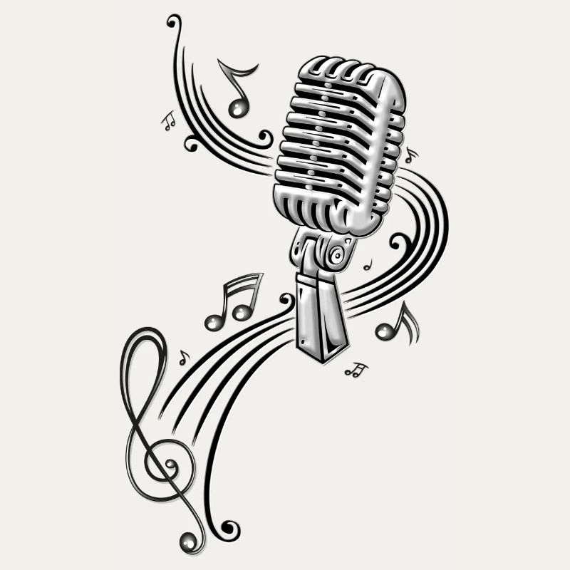 Microphone Microphone Micro music clef