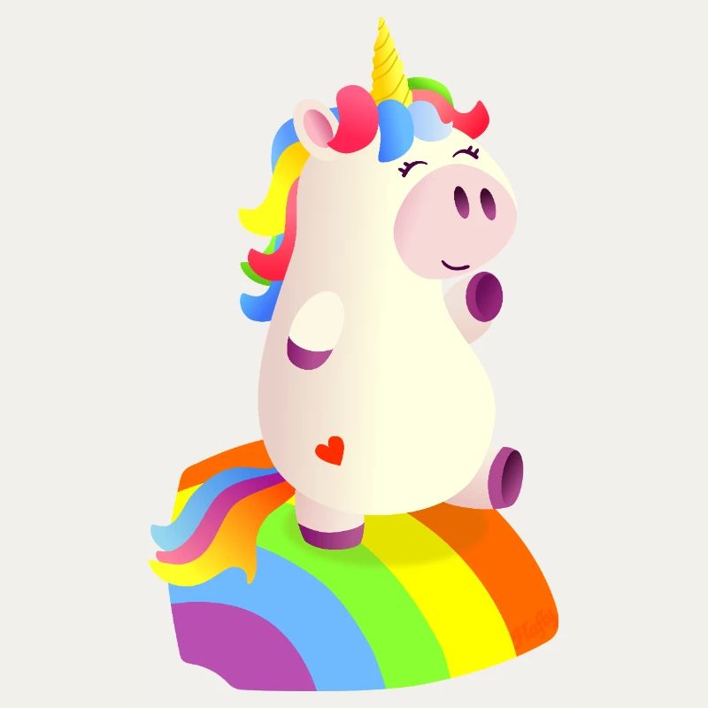 Magisches Einhorn auf dem Regenbogen - 🦄