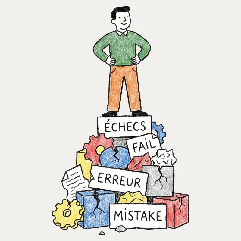Mann bei Fehlerblocks