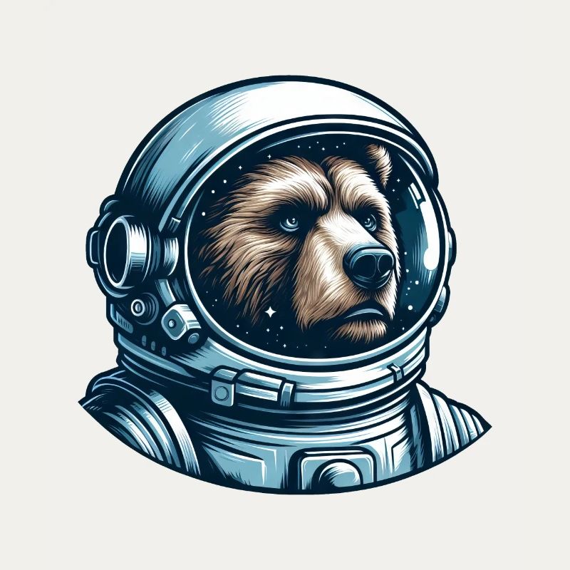 Pensive bear in outer space