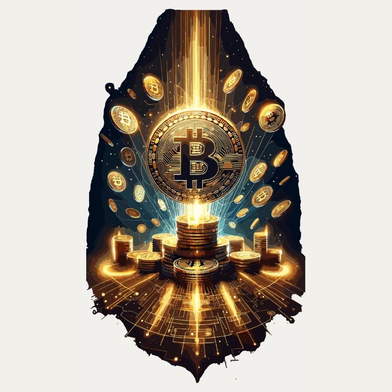 Bitcoin Explosion Digital Artwork