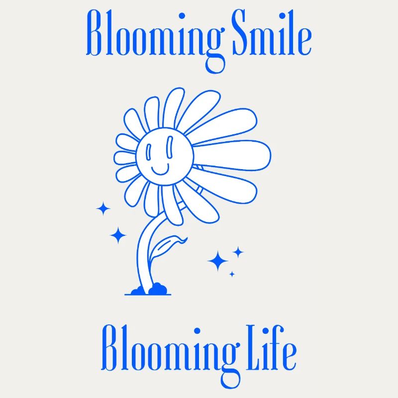 Blooming Smile – Blumengrafik mit Botschaft