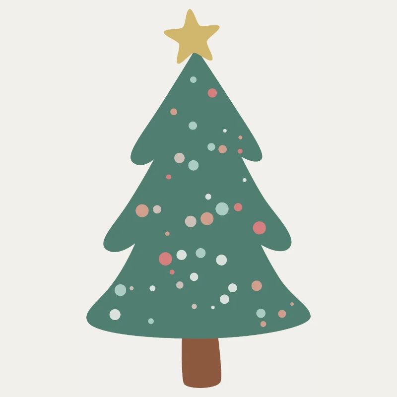 Sapin de Noël vert forêt avec des points