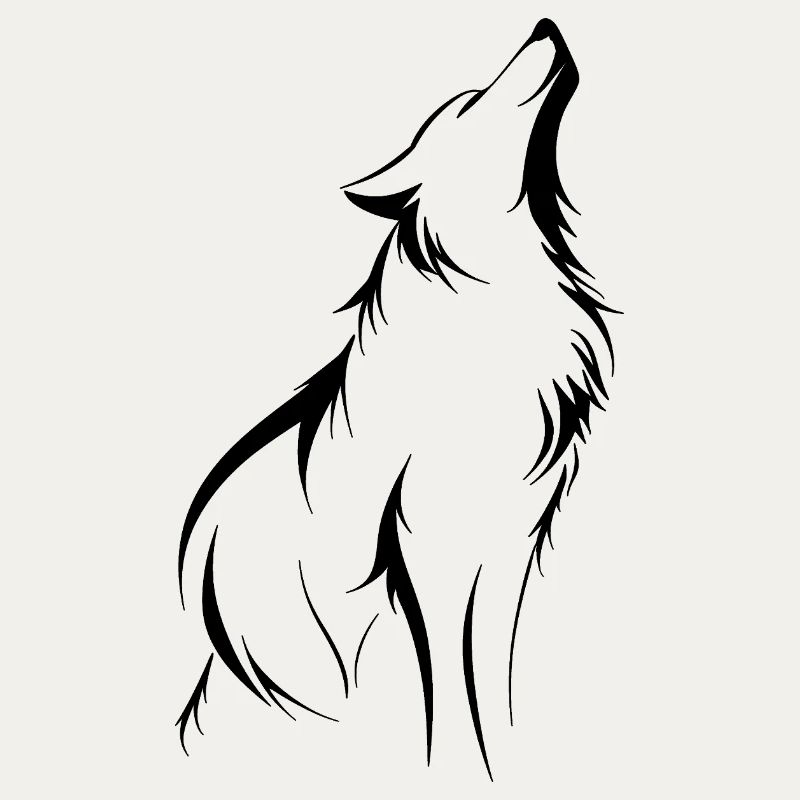 Silhouette de loup, force et puissance, contours