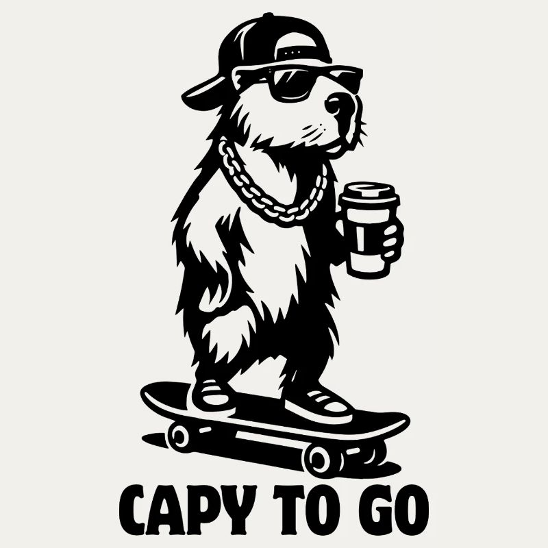 Capy à emporter | Skateboard Capybara | Café