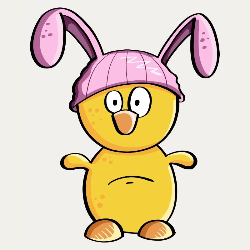 Little chick with Easter bunny hat - Easter