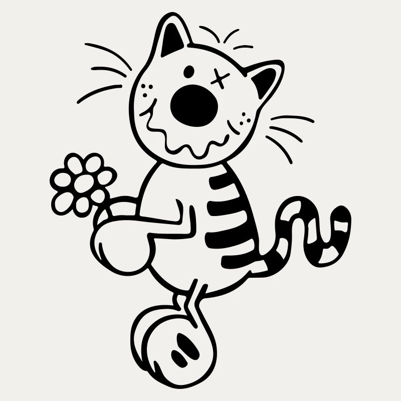 Katze mit Blume