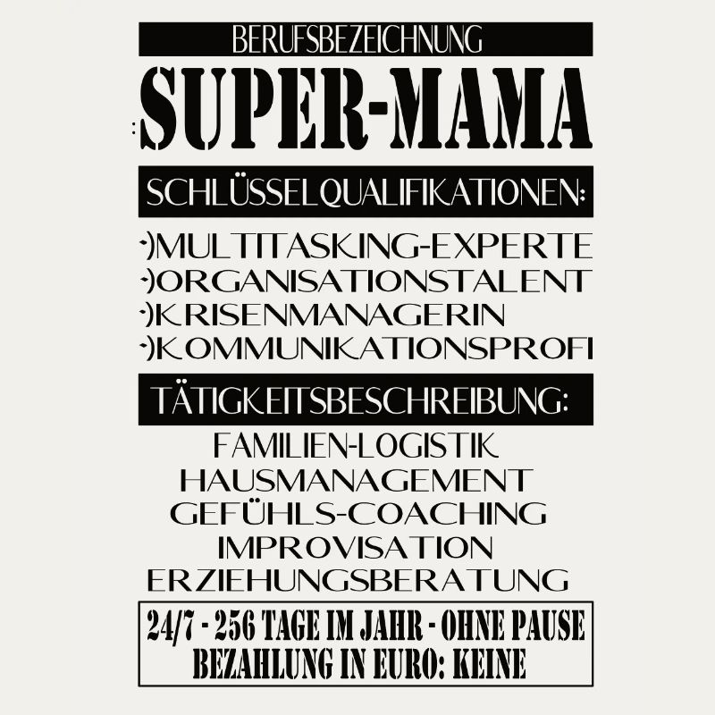 Super Mama – Description du poste avec humour