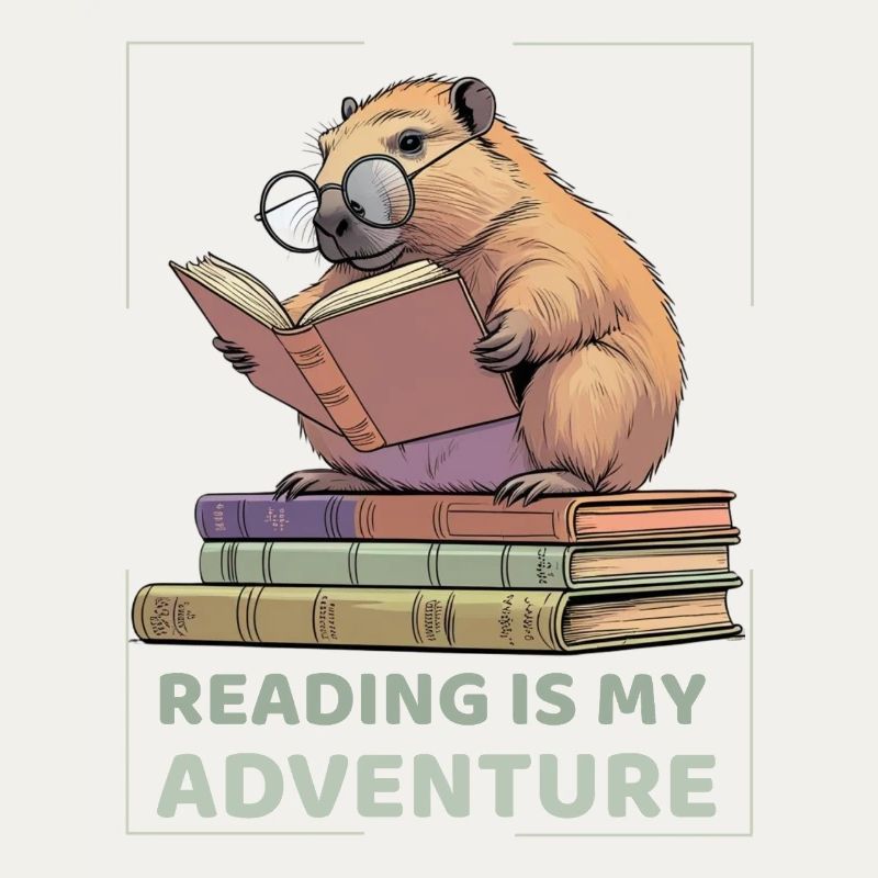 Capybara while reading -Reading adventure