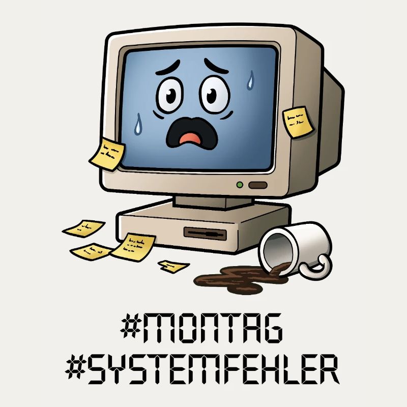 #Montag #Systemfehler – Retro PC, Coffee & Office Humor