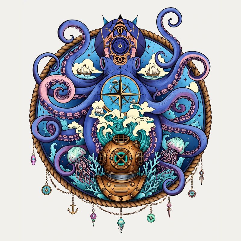 Nautical Squid Compass