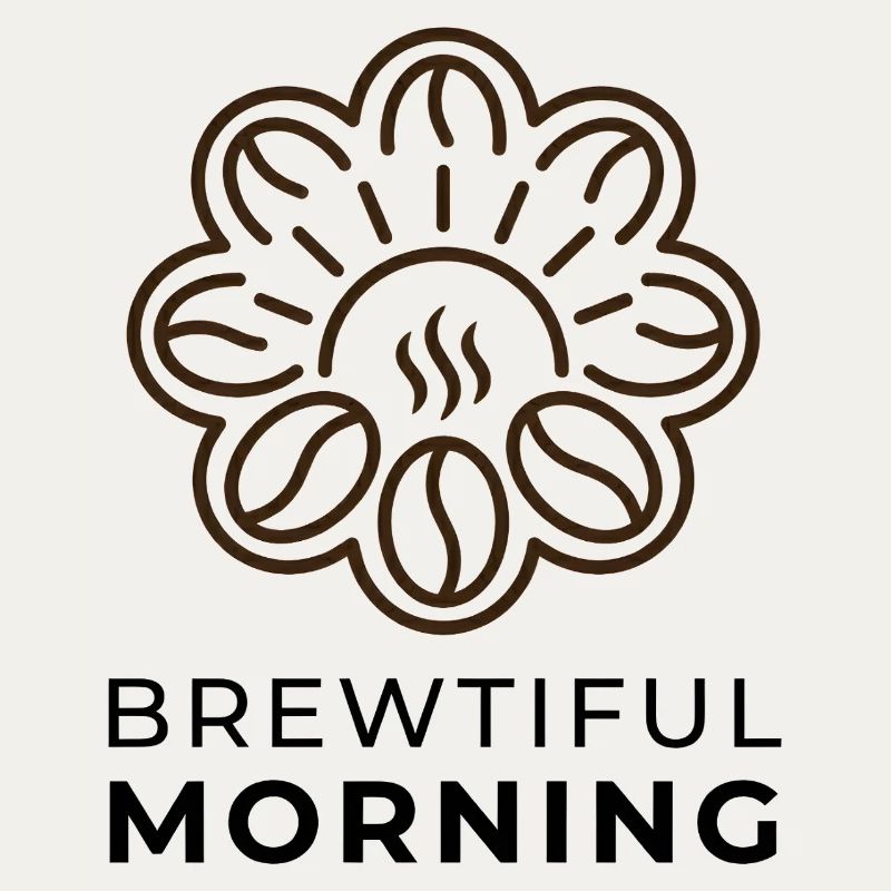Matin Brewtiful - Logo du café qui dit le haricot