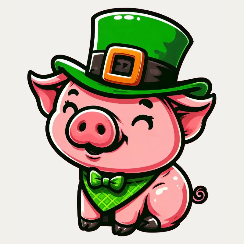 Dessin animé mignon de cochon de Saint-Patrick