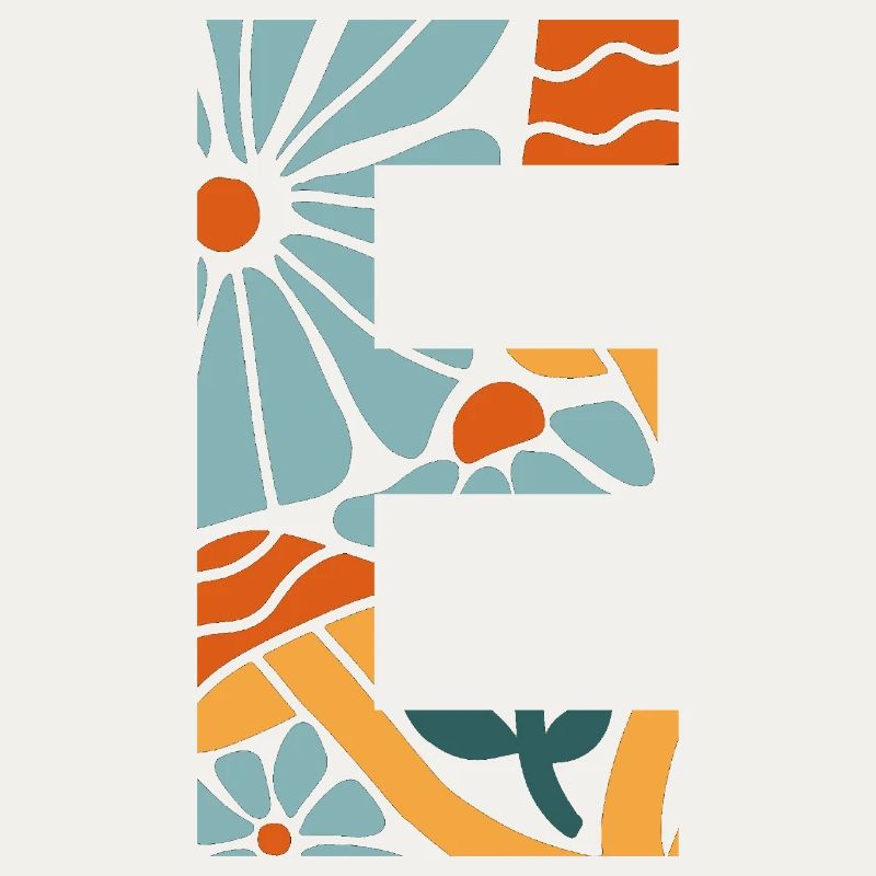 Letter e flowers groovy gift idea