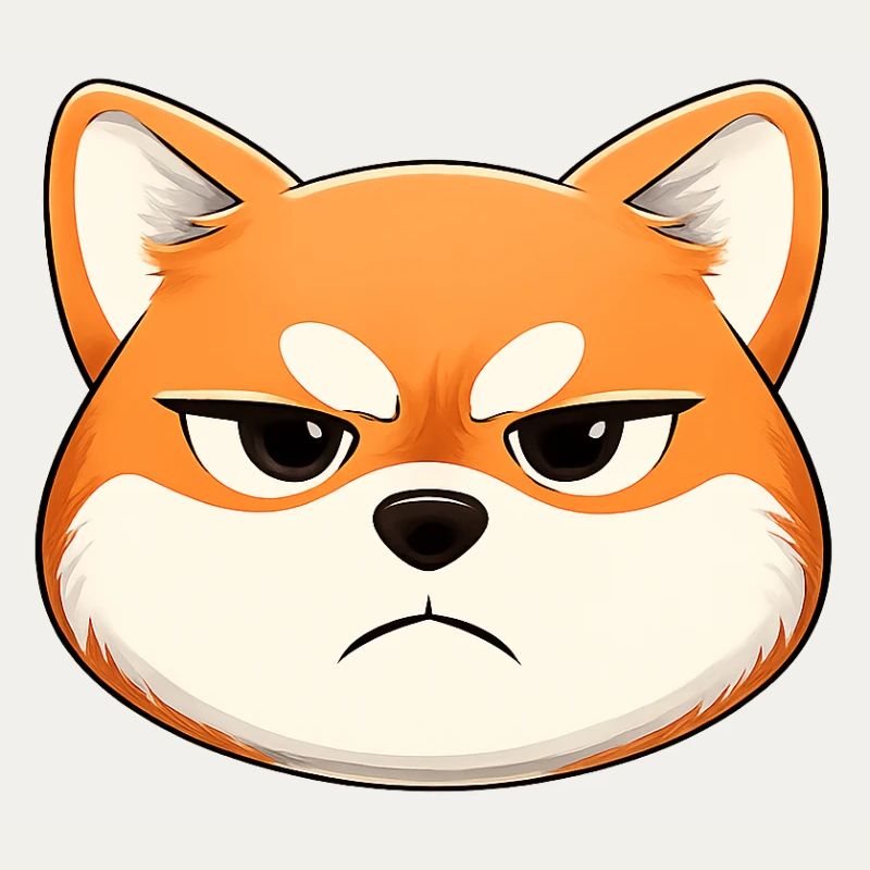 Grumpy, der Shiba Inu, der ein Gesicht zieht