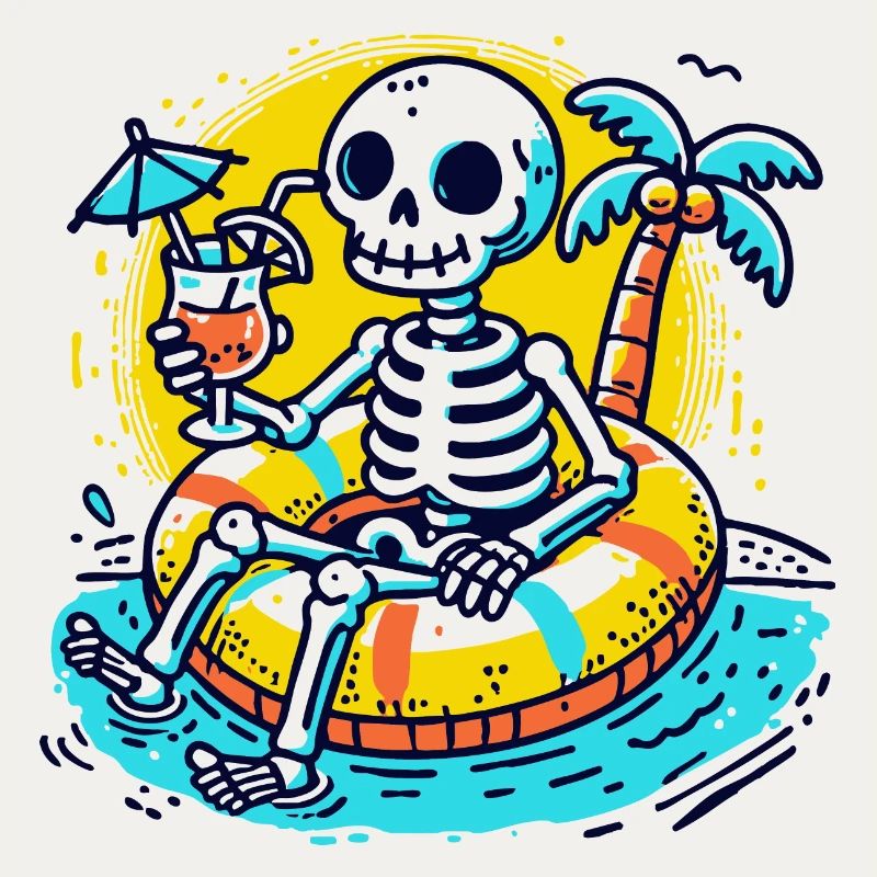 Skeleton with Float Rings – Fun Summer Design