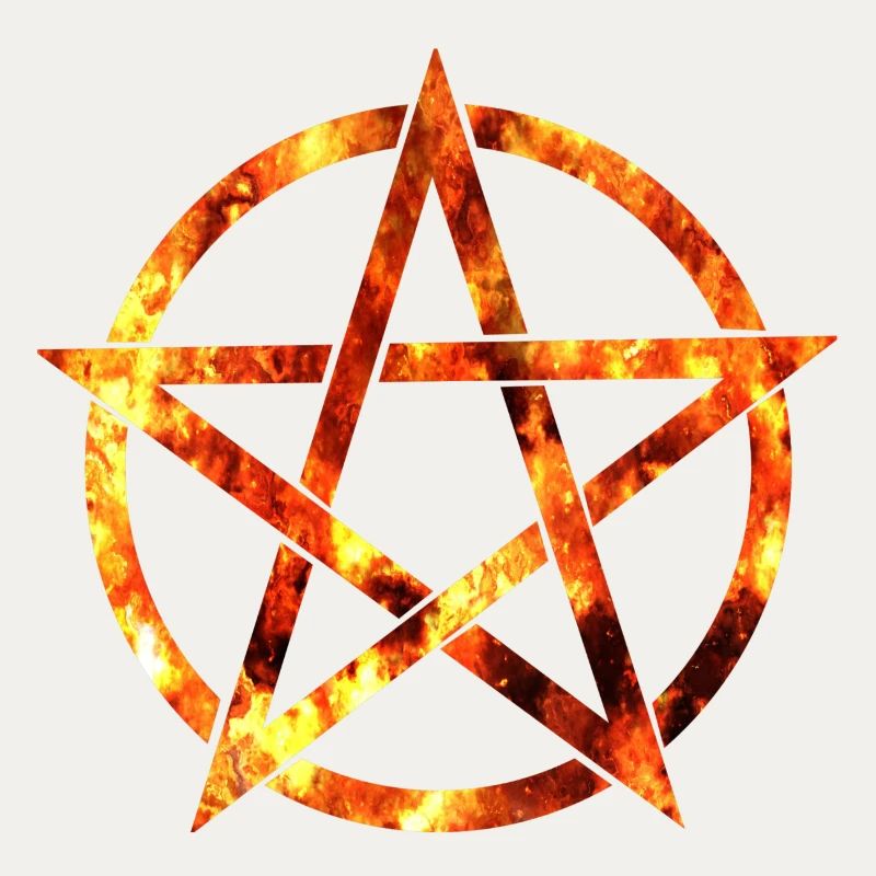 pentagram from flames