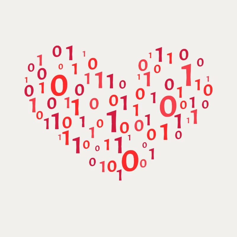 Heart Binary Coding Computer Science Programmer