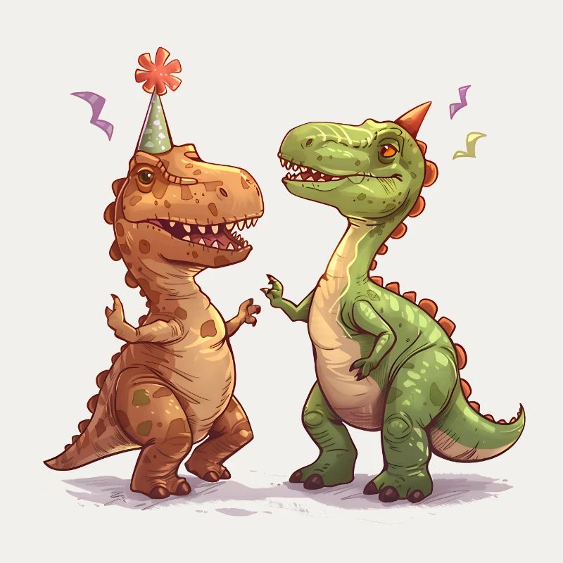 Two Dancing Dinosaurs