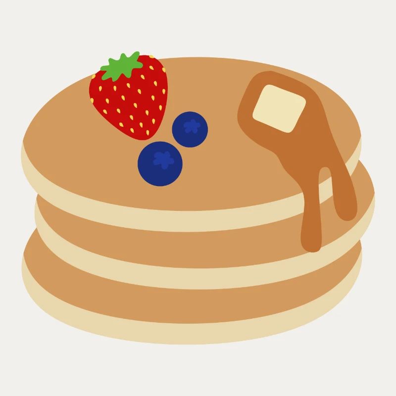 Pancake Stack with Berries, Butter and Maple Syrup
