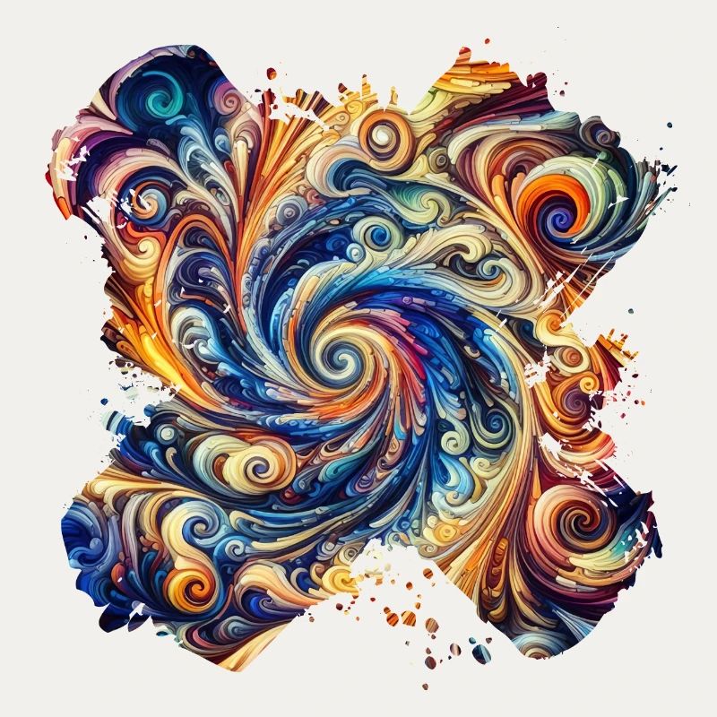 Tourbillon abstrait vibrant
