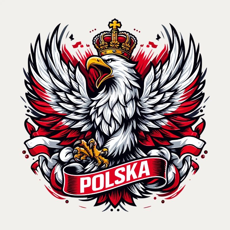Poland Polska Eagle Emblem Flag Flag Gift